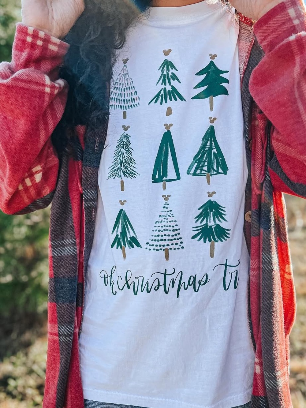 Disney Mickey Mouse Inspired Christmas Tree Holiday Short Sleeve Unisex Shirt